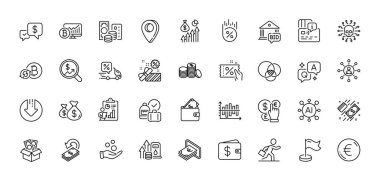 Refresh bitcoin, Currency audit and Wallet line icons pack. AI, Question and Answer, Map pin icons. Report, Discount coupon, Cashback web icon. Vector clipart