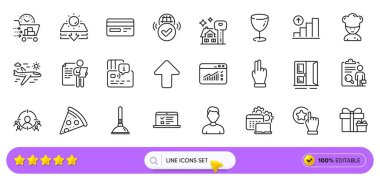 Ev almak, güneş koruması ve web uygulaması için onaylanmış internet hattı simgeleri satın almak. Bir sürü internet konferansı, kredi kartı, pizza ikonları. İş hedefleme, kart, vesikalık işaretler. Yazılım. Vektör