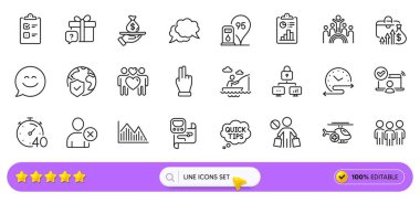 Kredi, Gülücük Sohbeti ve Web uygulaması için giriş satırı simgeleri. Rapor paketi, tıbbi helikopter, benzin istasyonu resim ikonları. Yatırım grafiği, maaş, online erişim tabelaları. Zaman çizelgesi. Vektör