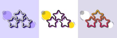 Yıldız çizgisi ikonu sıralanıyor. Yarı ton noktalı desen. Gradyan simgesi ve tahıl gölgesi. Yıldız derecelendirme. En iyi rütbe sembolü. Sıralama yıldızları simgesi. Çeşitli tasarımlar. Vektör