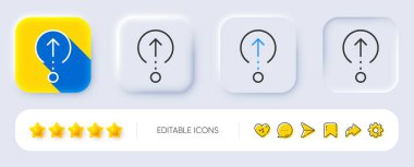 Satır simgesini göster. Neumorfik, düz gölge, üç boyutlu düğmeler. Kaydırma ok işareti. İniş sayfası kaydırma sembolü. Satır simgesini kaydırın. Sosyal medya simgeleri. Vektör