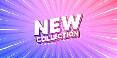 Yeni koleksiyon güneş ışınları gradyan afişi. Işık patlaması arka planı. Yeni koleksiyon etiketi. Yeni moda tabelası. Reklam teklifi sembolü. Artan güneş ışınları. Güneş ışığı. Vektör