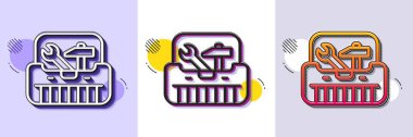 Araç kutusu çizgisi simgesi. Yarı ton noktalı desen. Gradyan simgesi ve tahıl gölgesi. Alet çantası tabelasını tamir et. Çekiç sembollü alet çantası. Satır araç kutusu simgesi. Çeşitli tasarımlar. Vektör