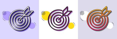 Hedef satır simgesi. Yarı ton noktalı desen. Gradyan simgesi ve tahıl gölgesi. Stratery gol işareti. Çekirdek değer sembolü. Satır hedef simgesi. Çeşitli tasarımlar. Vektör