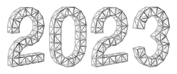 Figure 2023 Sous Forme Structures Construction Lignes Points Connectés Polygonaux — Image vectorielle