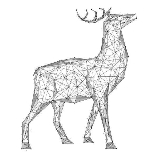 stock vector Deer. Polygonal design of lines and dots.