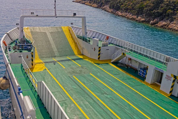 Porozina Cres Croacia Abril 2020 Rampa Embarque Ferry Vacío Kornati — Foto de Stock