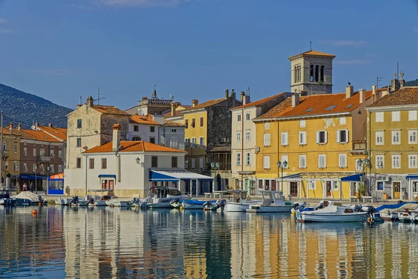 Cres Kroatien April 2020 Küstenblick Auf Den Alten Stadthafen Mit — Stockfoto