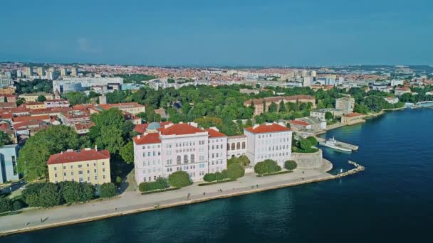 Aerial View University Old Building Zadar Croatia — Αρχείο Βίντεο