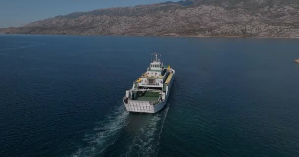 Zigljen Croatia September 2022 Jadrolinija Ferry Crosses Velebit Channel Port — Vídeo de Stock