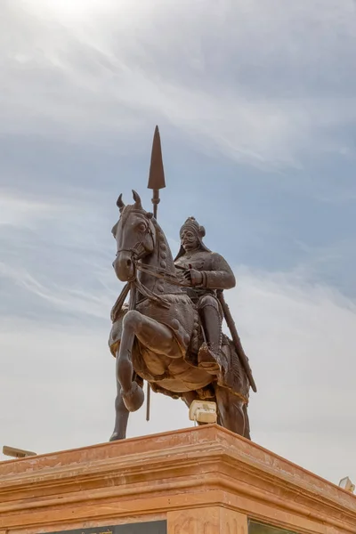 Ajmer India Mars 2018 Maharana Pratap Smarak Bronsskulptur Historisk Gestalt — Stockfoto