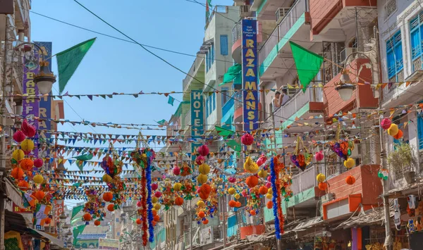 Ajmer India March 2018 Colorful Scene Hotels Dargah Bazar Road — Stockfoto