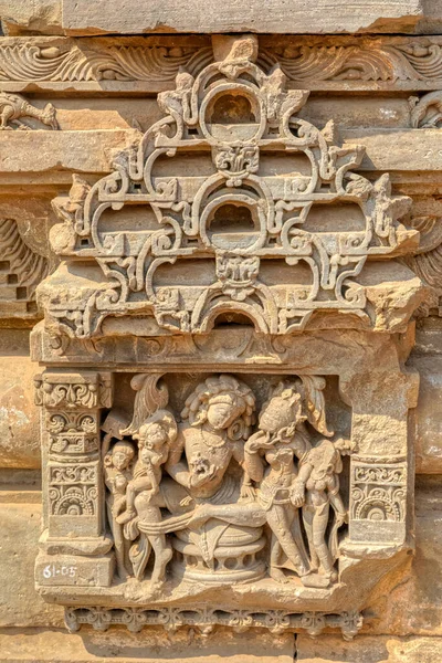 Abhaneri Índia Março 2018 Fechar Pedra Esculpida Século Viii Templo — Fotografia de Stock