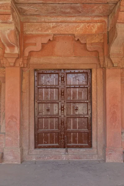 Fatehpur Sikri India Marzo 2018 Porta Legno Nelle Stalle Colonnate — Foto Stock