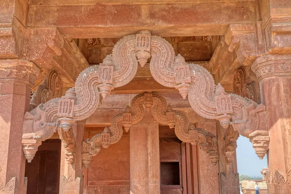 Fatehpur Sikri India Marzo 2018 Dettaglio Decorativo Tempio Presso Resti — Foto Stock