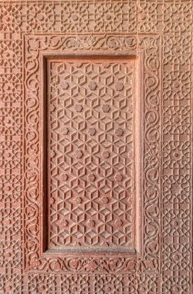 Fatehpur Sikri India Martie 2018 Relief Perete Cameră Templu Rămășițele — Fotografie, imagine de stoc