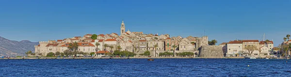 Korcula Kroatië April 2021 Panoramisch Uitzicht Het Middeleeuwse Centrum Van — Stockfoto