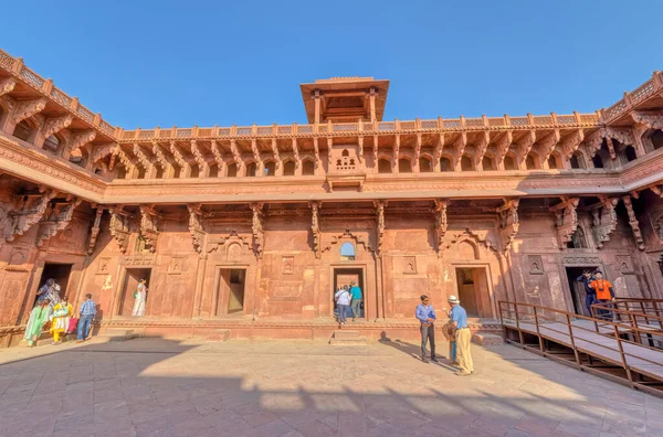 Agra India Marzo 2018 Visitatori Che Visitano Resti Storici Del — Foto Stock