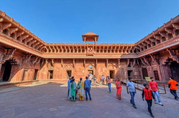 Agra India Marzo 2018 Visitatori Che Visitano Resti Storici Del — Foto Stock