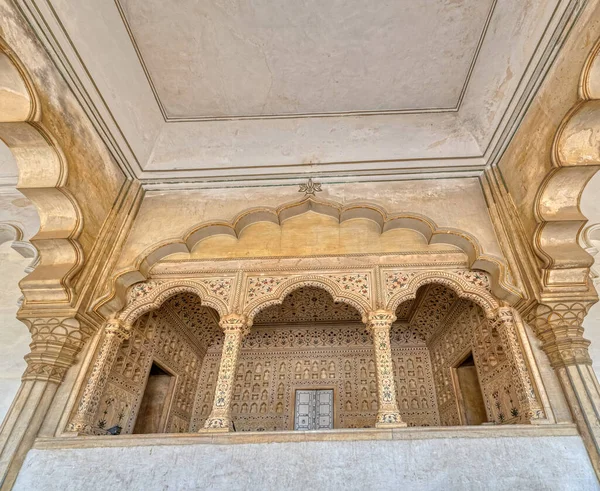 Agra India Mart 2018 Agra Kalesi Diwan Kamu Binasının Duvar — Stok fotoğraf