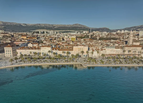 Split Croatia January 2022 Aerial Panoramic View Old Historic City — Stock Photo, Image