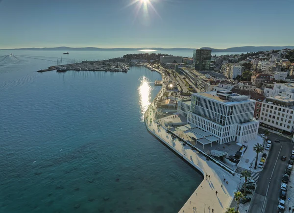 Split Croatia January 2022 Aerial Panoramic View Old City — Stock Photo, Image