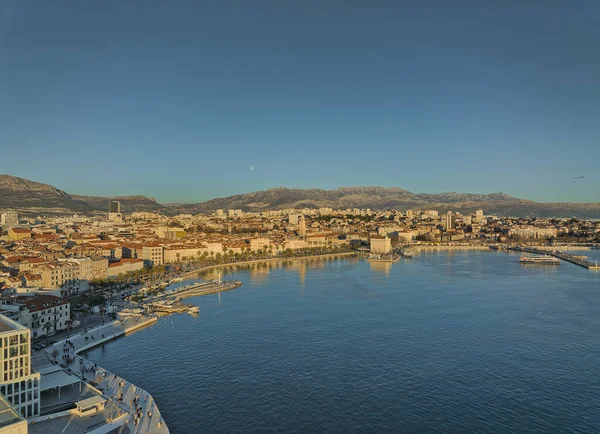 Split Kroatien Januari 2022 Flygfoto Över Den Gamla Historiska Staden — Stockfoto