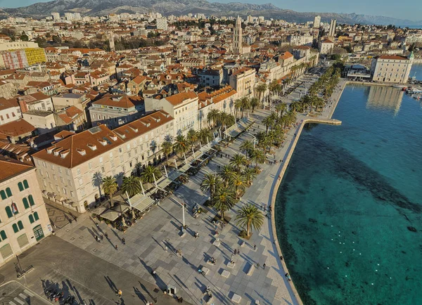 Split Croatia Січня 2022 Повітряний Панорамний Вид Старого Історичного Міста — стокове фото
