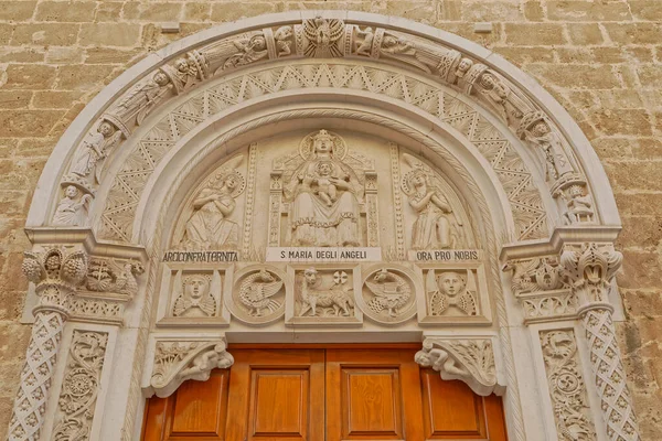 Бари Италия Сентября 2019 Года Портал Церкви Святой Марии Ангелов — стоковое фото
