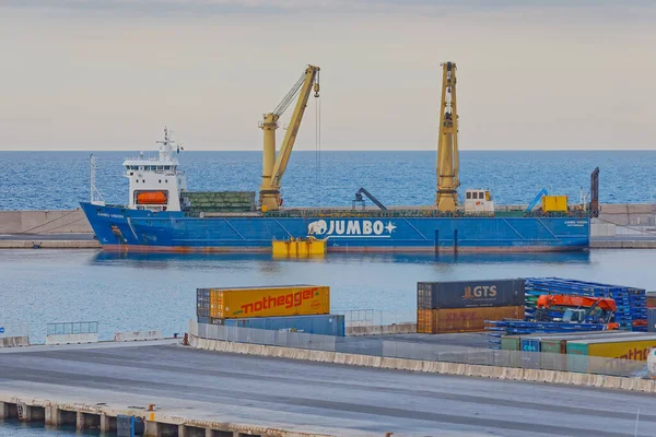 意大利 2019年9月26日集装箱港口防波堤的重建 — 图库照片