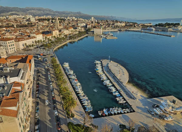 Split Kroatien Januar 2022 Luftaufnahme Der Stadt Split Und Des — Stockfoto