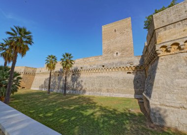 Swabian castle or Castello Svevo, a medieval landmark of Apulia in Bari Italy. clipart