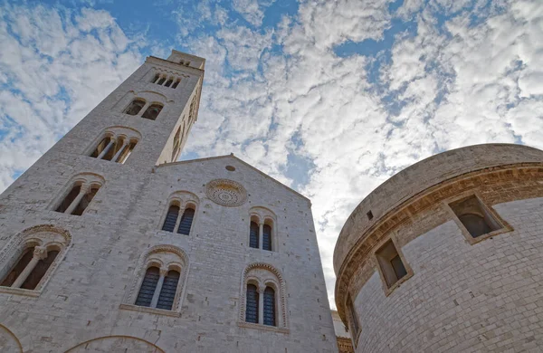 Catedral São Sabino Com Torre Sineira Bari Itália — Fotografia de Stock