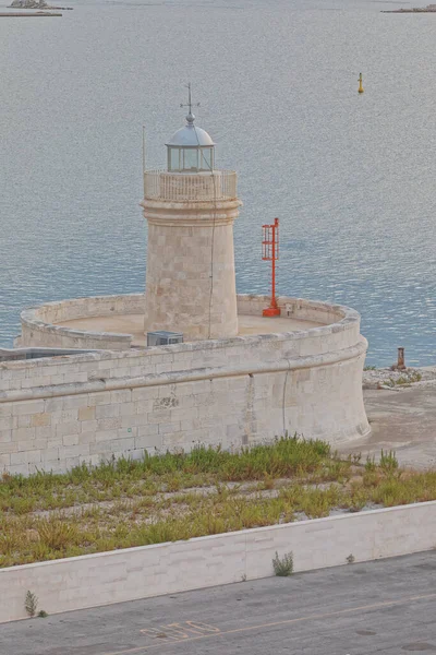 Bari Italy September 2019 Old Stone Lighthouse City Port — Stock Photo, Image
