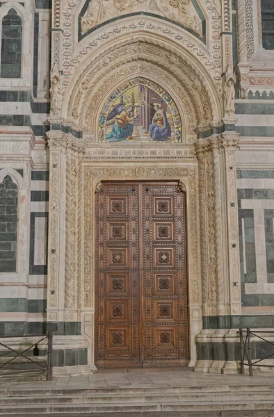 Florence Italy September 2019 Entrance Door Duomo Cathedral Santa Maria — Stock Photo, Image