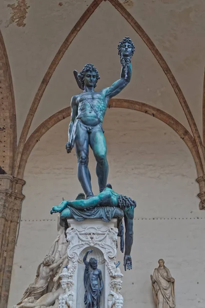 Florence Italy September 2019 Benvenuto Cellinis Statue Perseus Head Medusa — Stock Photo, Image