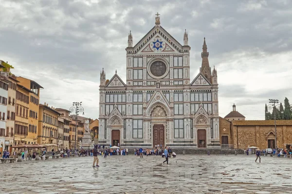 Florence Italie Septembre 2019 Basilique Santa Croce Sur Piazza Santa — Photo