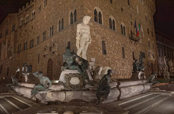 Florence Italy September 2019 Neptuns Kilde Piazza Della Signoria Foran – stockfoto