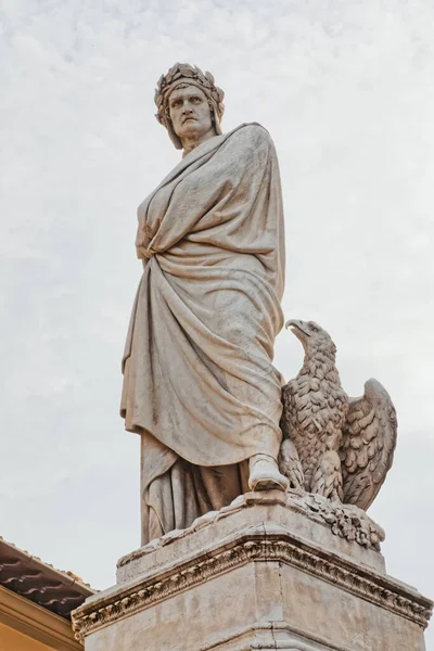 Florenz Italien September 2019 Statue Von Dante Alighieri Auf Der — Stockfoto
