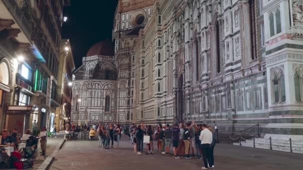 Květina Itálie Září 2019 Lidé Duomo Katedrála Santa Maria Del — Stock video