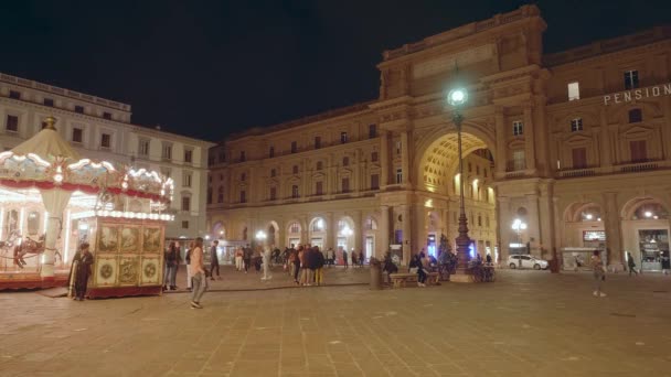 Florença Itália Setembro 2019 Pessoas Passando Por Grand Archway Ambiente — Vídeo de Stock