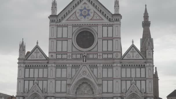 Florence Italy September 2019 Basilica Santa Croce Piazza Santa Croce — Stock Video