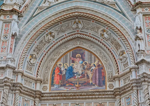 Mural Łuku Drzwi Wejściowych Katedry Santa Maria Del Fiore Florencji — Zdjęcie stockowe