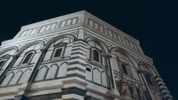 Chrzcielnica Jana Katedra Duomo Florencji Włochy Nocą — Wideo stockowe