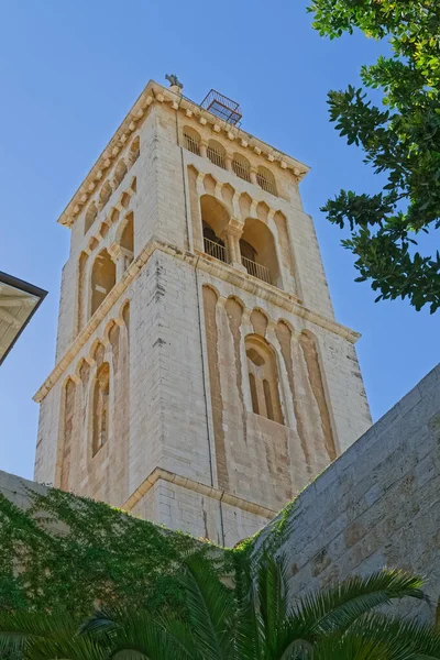 Parte Superior Torre Del Edificio Sagrado Techos Ciudad Vieja Jerusalén — Foto de Stock