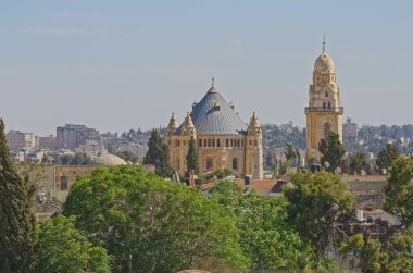 Kutsal binanın tepesi, eski Kudüs 'ün çatıları, İsrail.