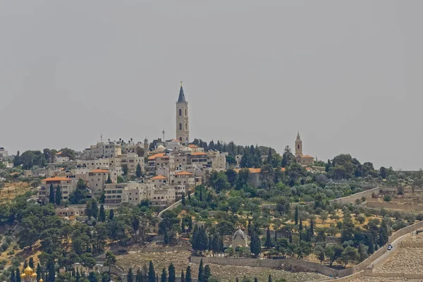 Vista Paisagem Jerusalém Muralha Cidade Velha — Fotografia de Stock