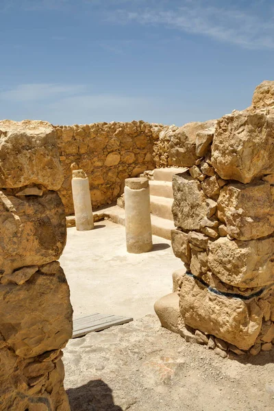 Masada Israel May 2016 Synagogue Masada Ruins Ancient Fortress Southern — Stock Photo, Image