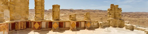 Masada Israel 2016 Május Panorámás Kilátás Masada Palota Romjaira Dél — Stock Fotó