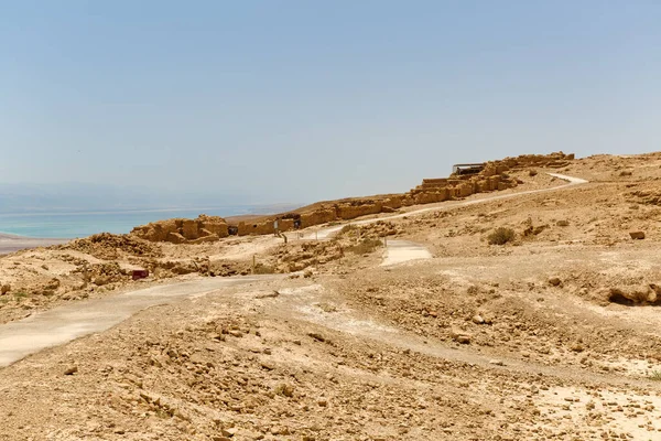 Masada Israel Μαΐου 2016 Ανατολικό Σημείο Παρατήρησης Τμήμα Των Ερειπίων — Φωτογραφία Αρχείου